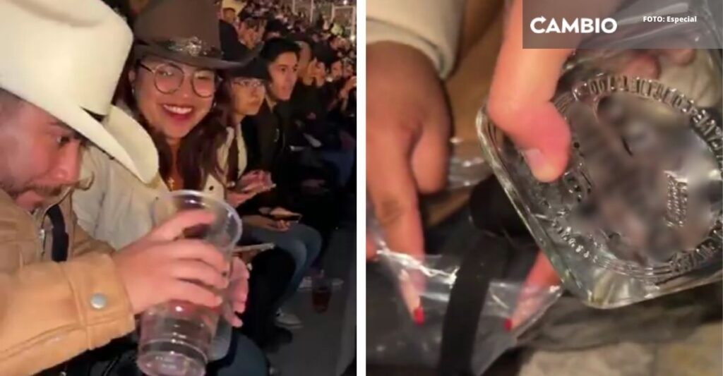 VIDEO: ¡Poblanos exhibidos! Meten alcohol clandestino al concierto de Prófugos del Anexo