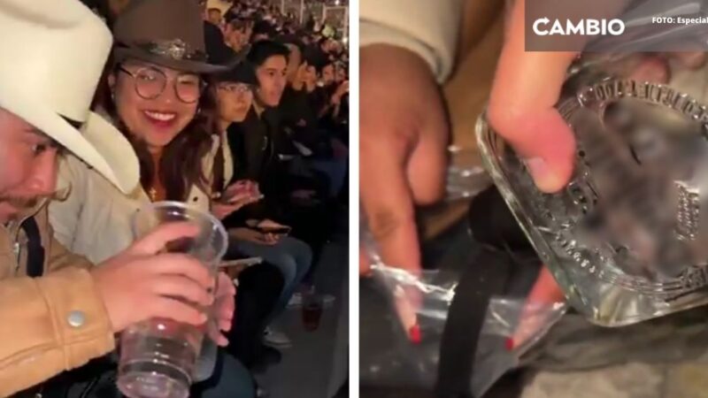 VIDEO: ¡Poblanos exhibidos! Meten alcohol clandestino al concierto de Prófugos del Anexo