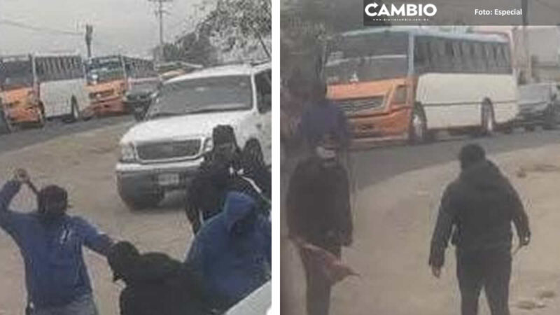 Un muerto deja la riña campal entre microbuseros de las rutas S10 y Azumiatla S5