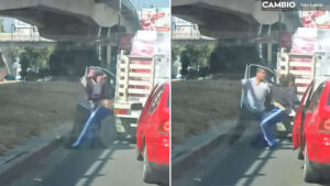 ¡Hay tiro! Abuelitos se agarran a cocazos en pleno Periférico en Edomex