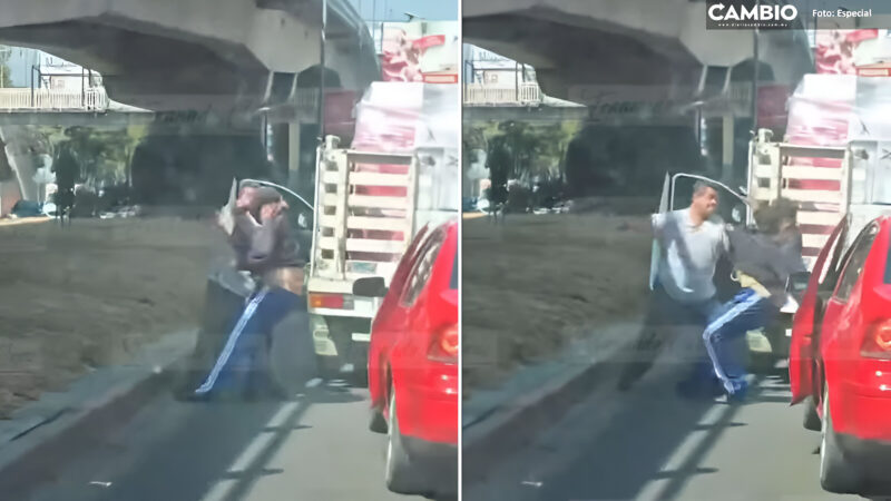 ¡Hay tiro! Abuelitos se agarran a cocazos en pleno Periférico en Edomex