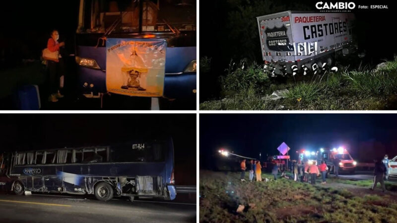 Trailero se queda dormido y causa brutal choque en la Cuacnopalan-Oaxaca; hay 20 heridos