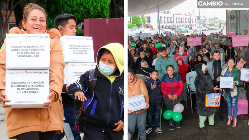 Entregan más de 3 mil despensas a beneficiarios del programa “De Corazón a Corazón” en Huejotzingo