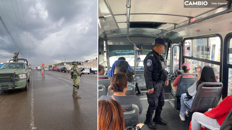 Ejército y Policía Estatal realizan operativos 'Atoyatempan' en zonas con alta incidencia delictiva de Puebla