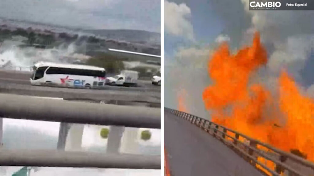 Pasajeros de un Estrella Roja sobreviven ilesos a explosión de pipa de gas en la México-Puebla e Iztapalapa